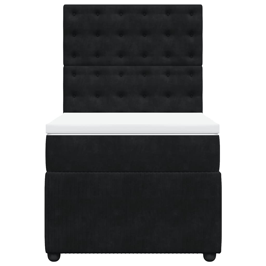 Box spring krevet s madracem crni 90x200 cm baršunasti