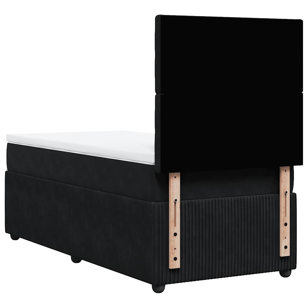 Box spring krevet s madracem crni 90x200 cm baršunasti