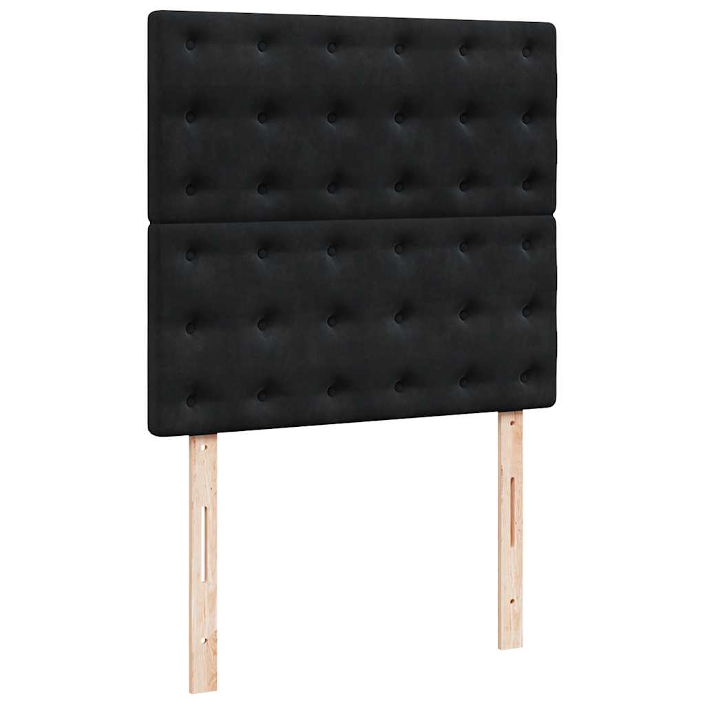 Box spring krevet s madracem crni 90x200 cm baršunasti
