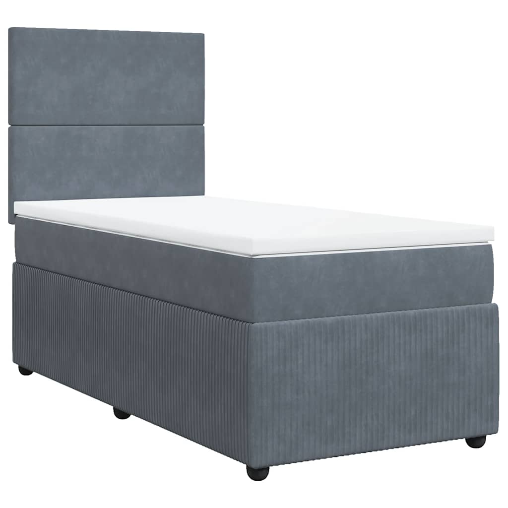 Box spring krevet s madracem tamnosivi 100x200 cm baršunasti