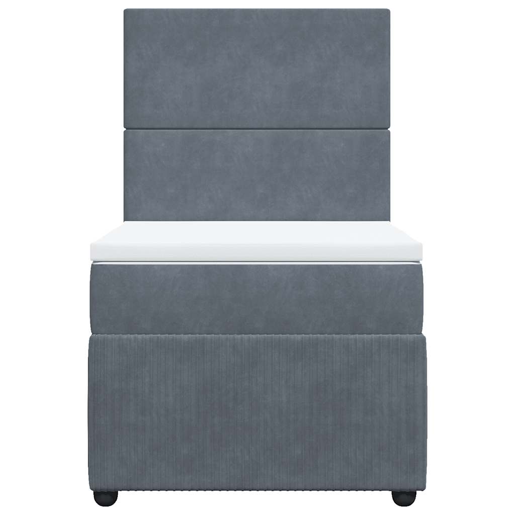 Box spring krevet s madracem tamnosivi 100x200 cm baršunasti