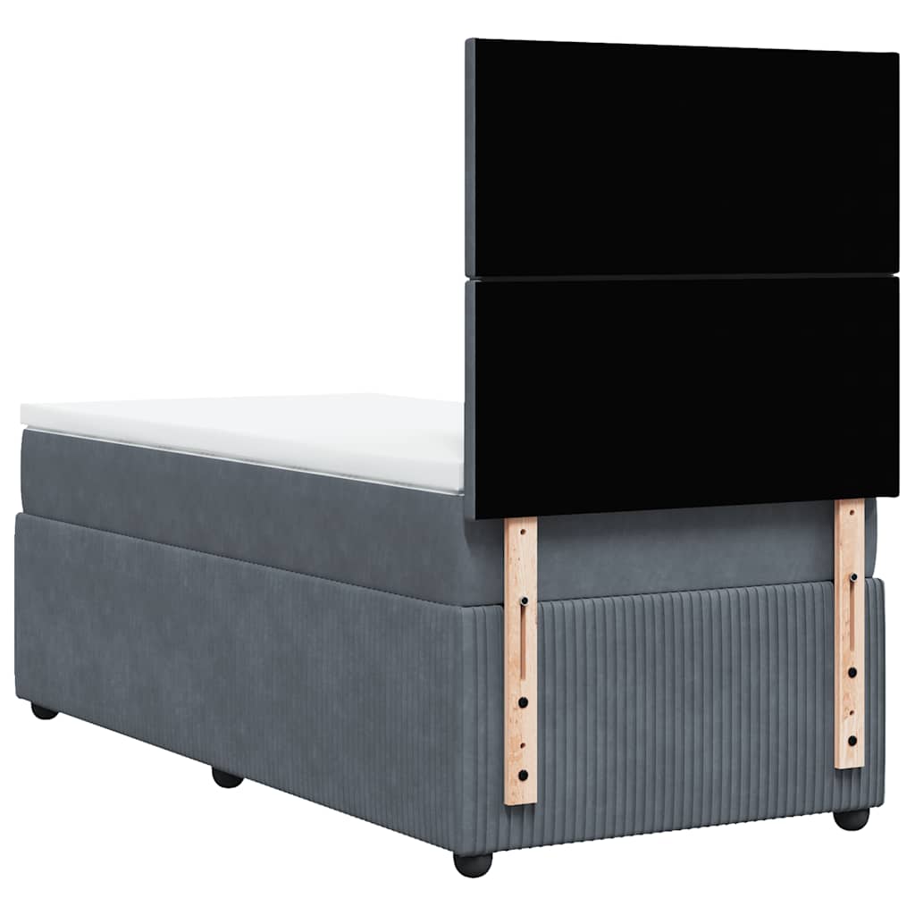 Box spring krevet s madracem tamnosivi 100x200 cm baršunasti