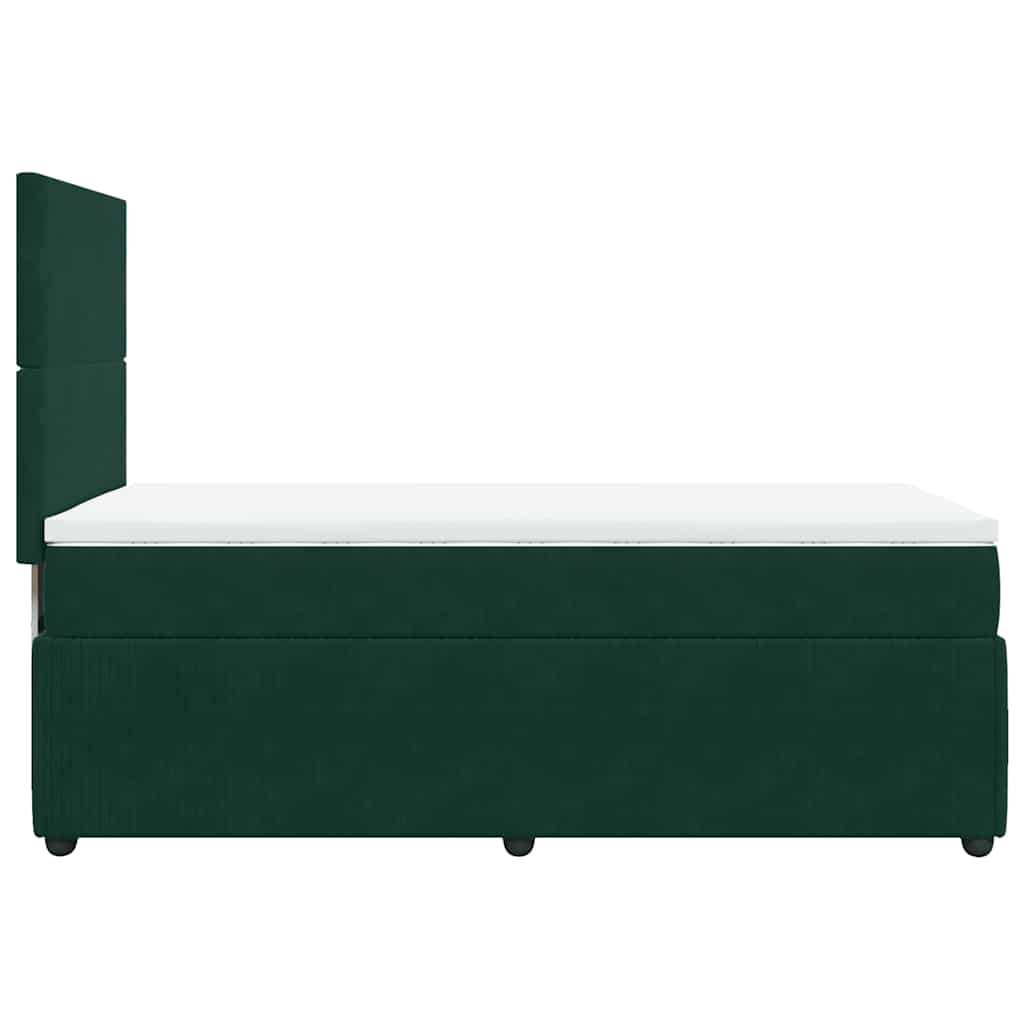 Box spring krevet s madracem tamnozeleni 100x200 cm baršunasti