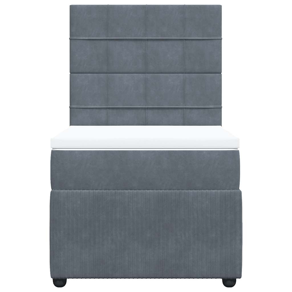 Box spring krevet s madracem tamnosivi 100x200 cm baršunasti