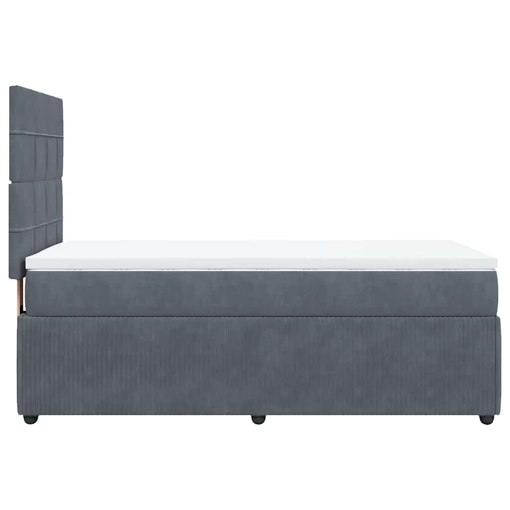 Box spring krevet s madracem tamnosivi 100x200 cm baršunasti