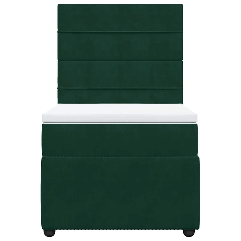 Box spring krevet s madracem tamnozeleni 100x200 cm baršunasti