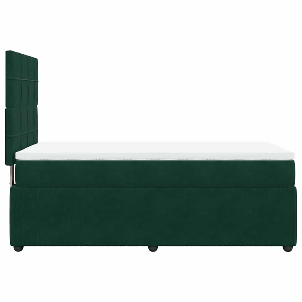 Box spring krevet s madracem tamnozeleni 100x200 cm baršunasti