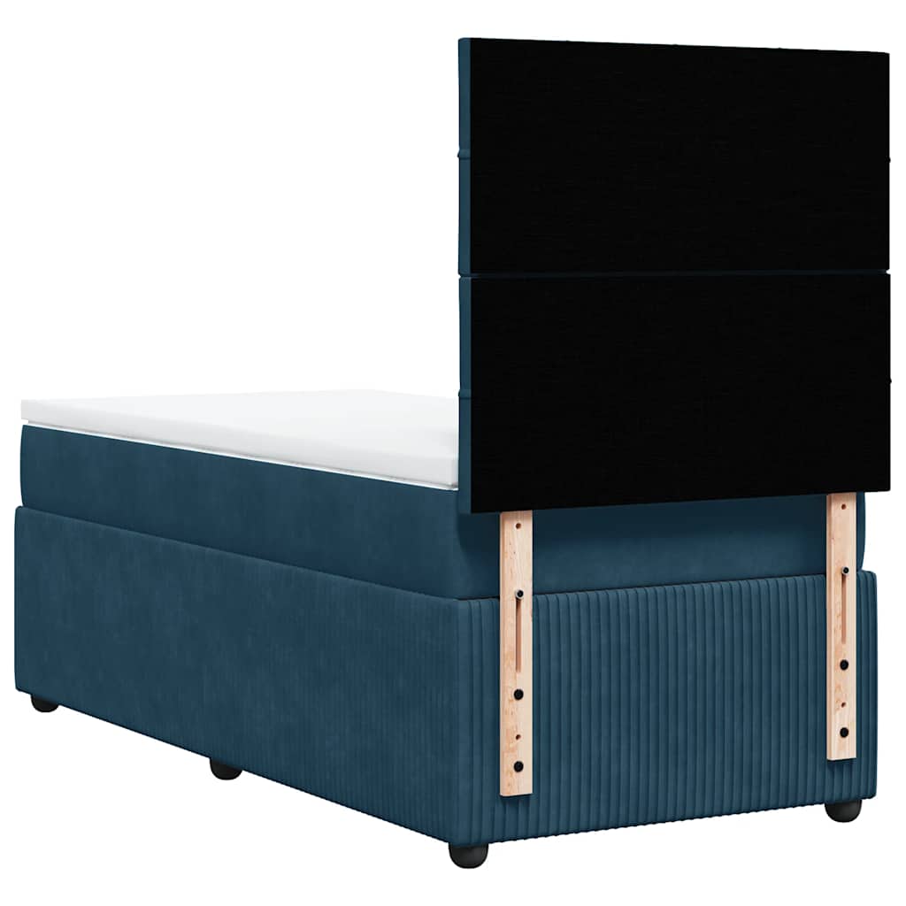 Box spring krevet s madracem tamnoplavi 100x200 cm baršunasti