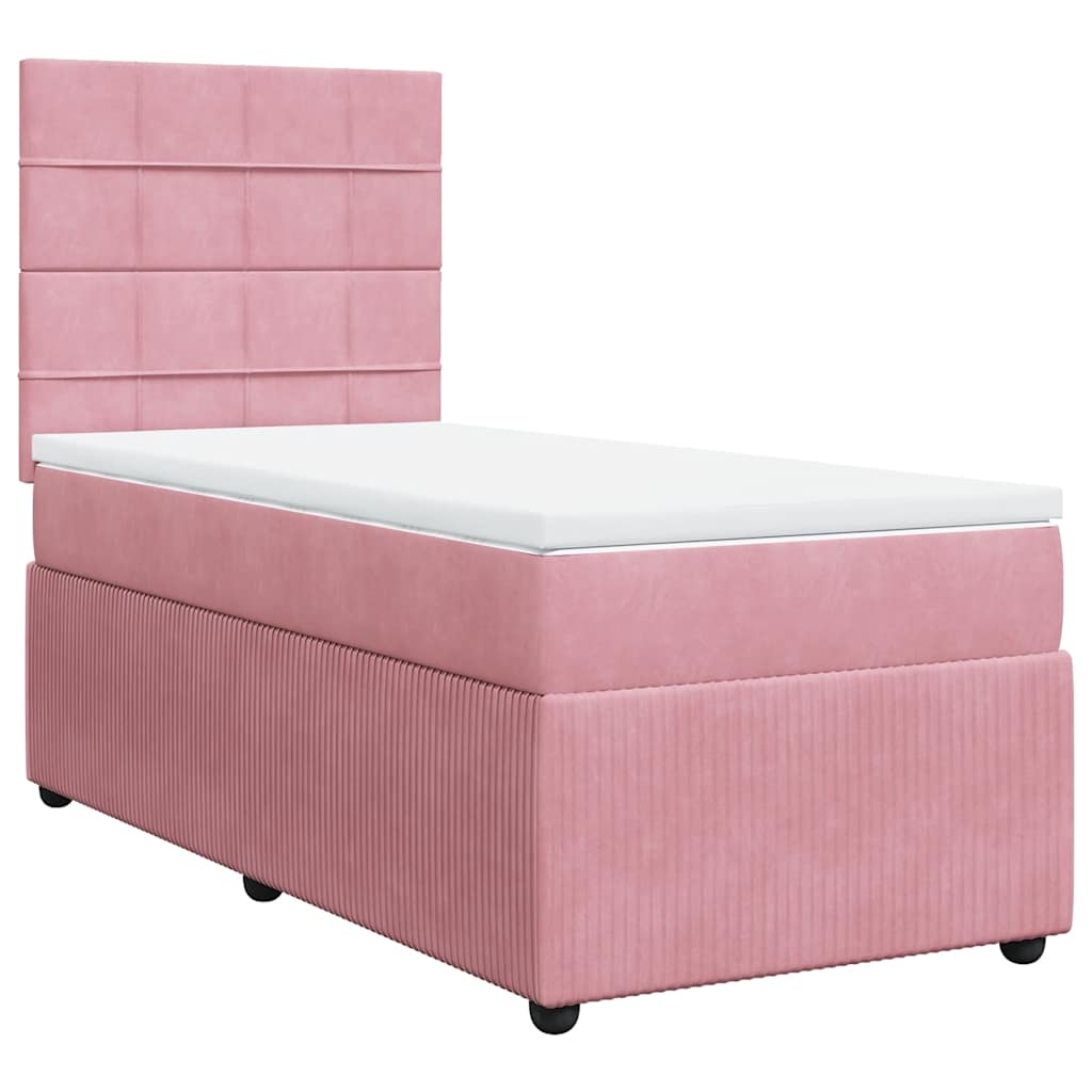 Box spring krevet s madracem ružičasti 100x200 cm baršunasti