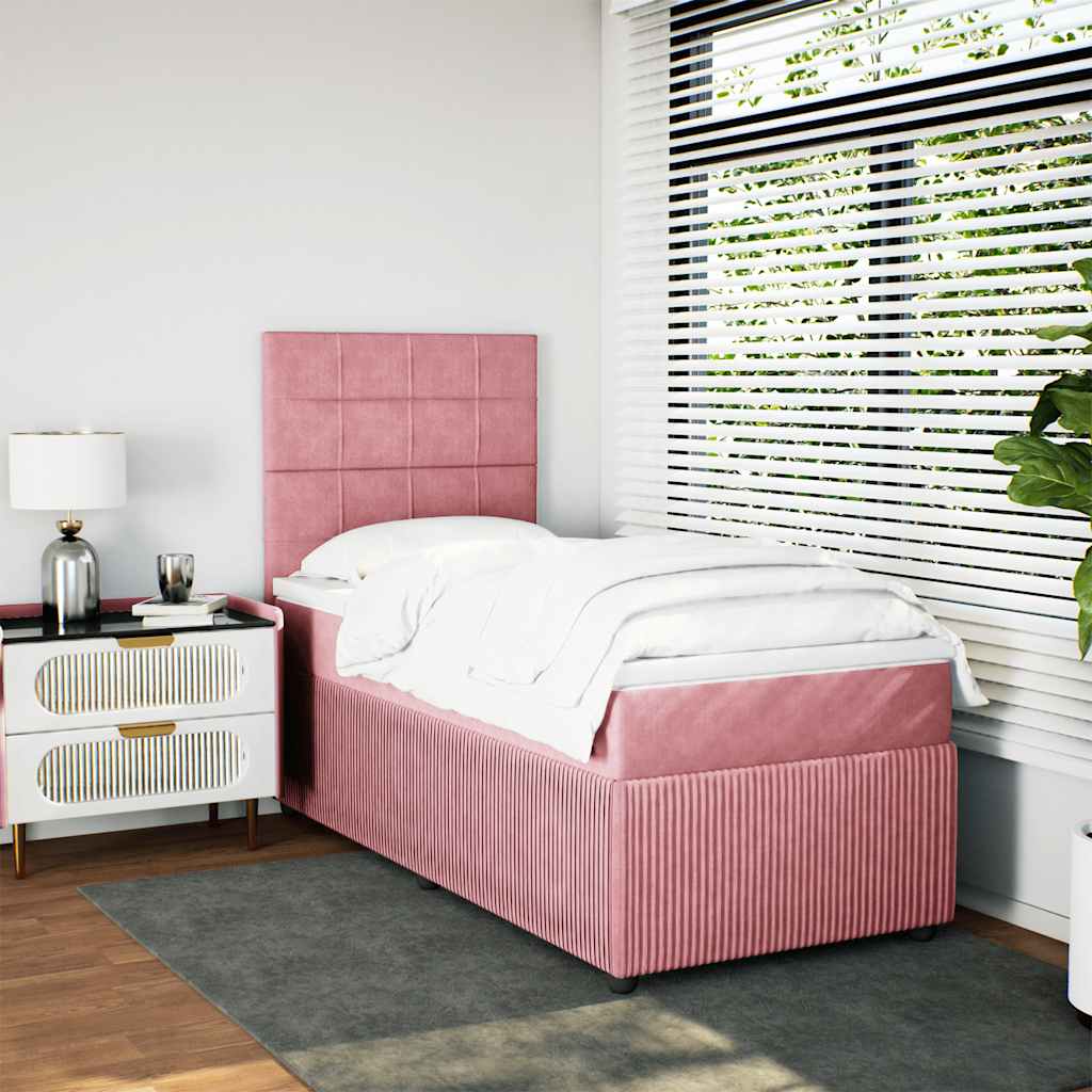 Box spring krevet s madracem ružičasti 100x200 cm baršunasti