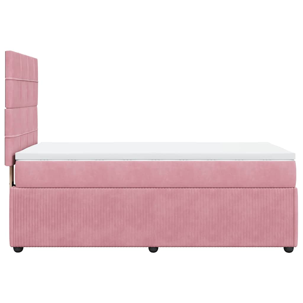 Box spring krevet s madracem ružičasti 100x200 cm baršunasti