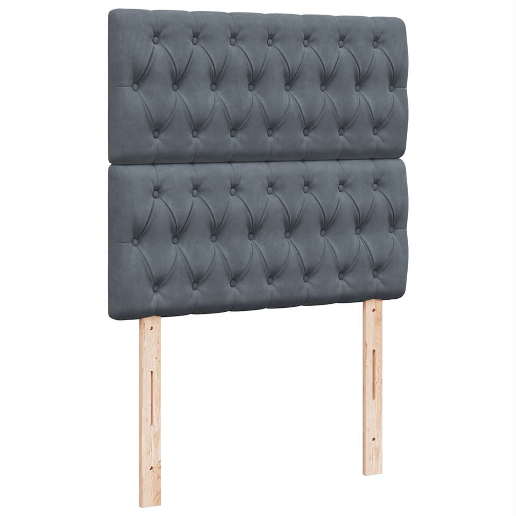 Box spring krevet s madracem tamnosivi 100x200 cm baršunasti