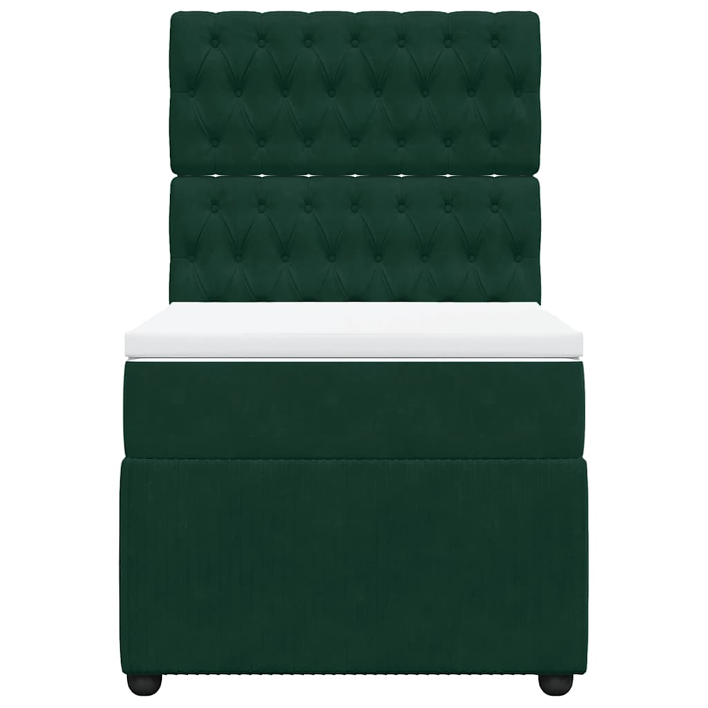 Box spring krevet s madracem tamnozeleni 100x200 cm baršunasti