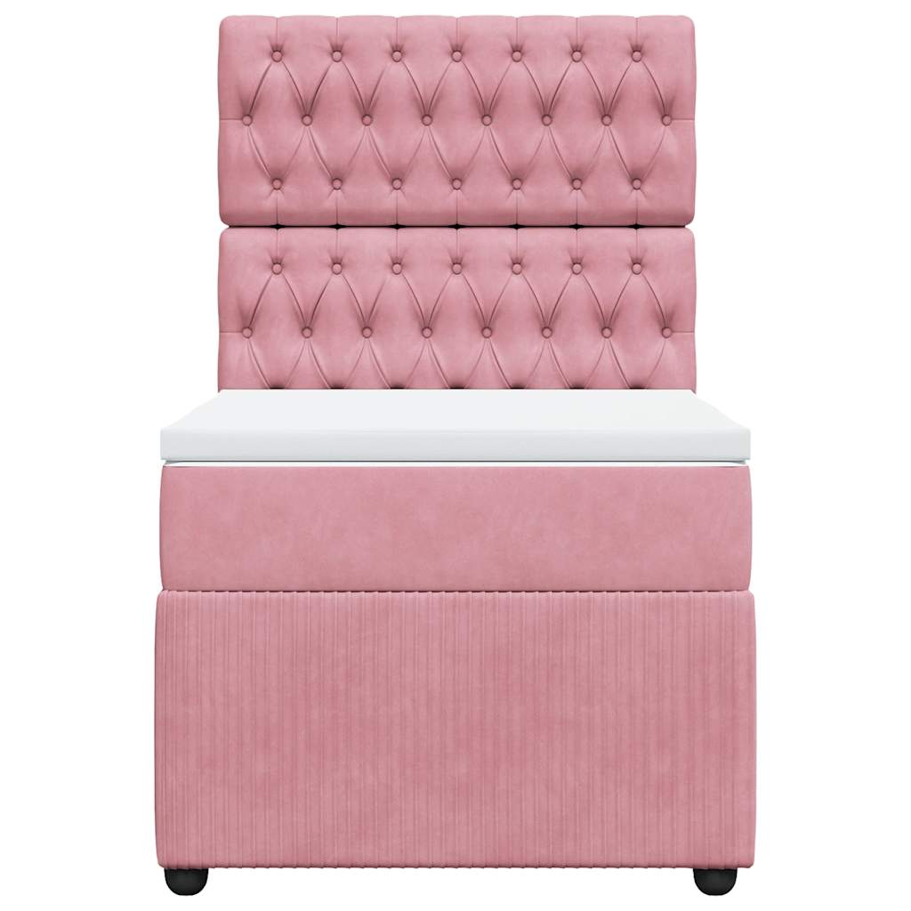 Box spring krevet s madracem ružičasti 100x200 cm baršunasti