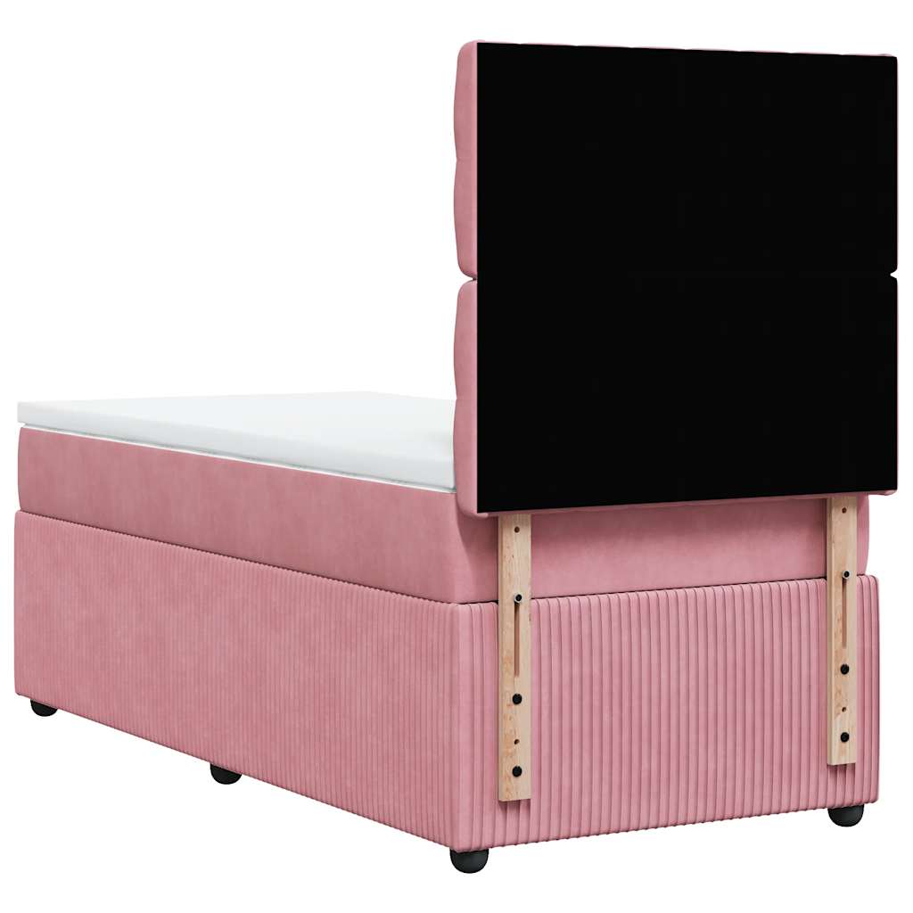 Box spring krevet s madracem ružičasti 100x200 cm baršunasti