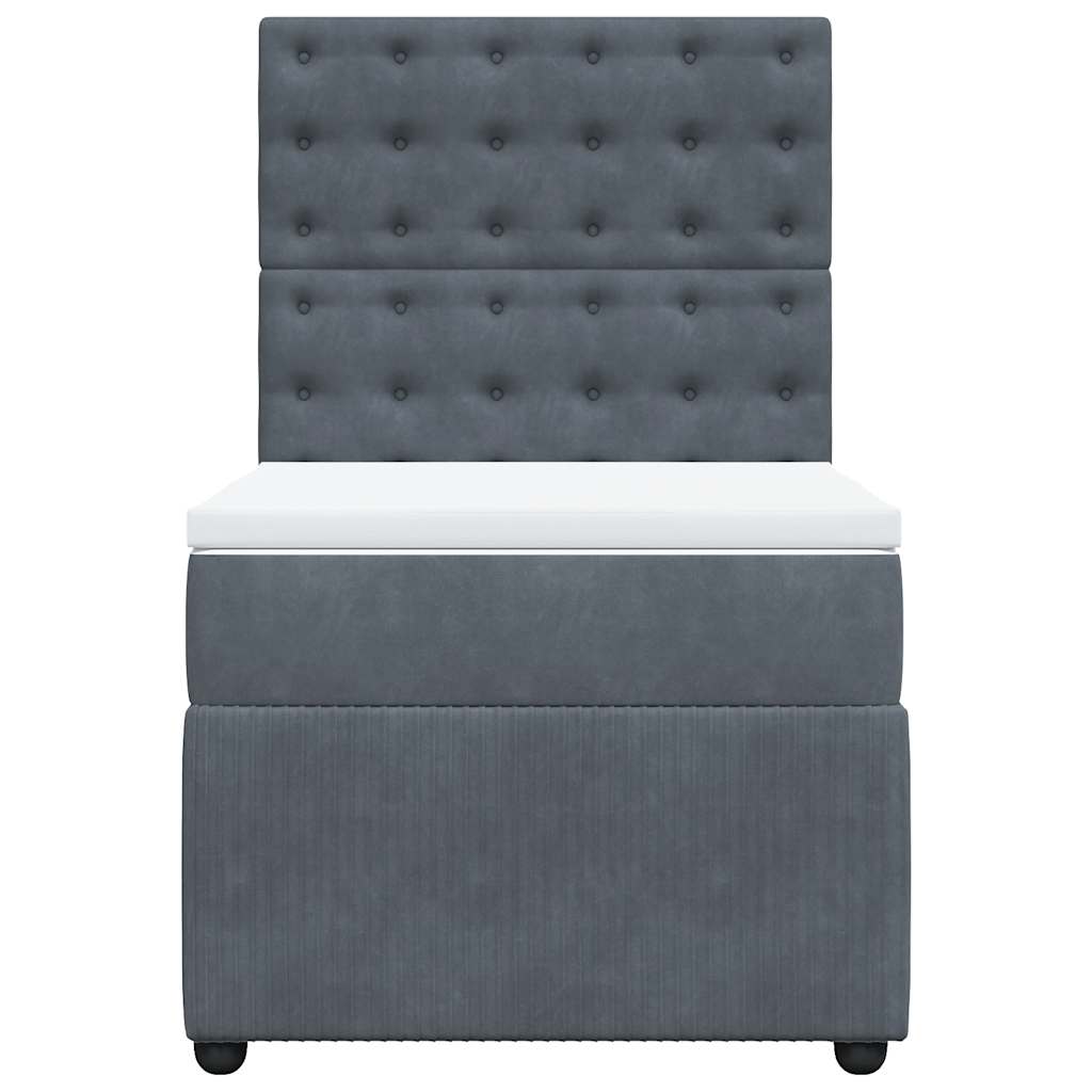 Box spring krevet s madracem tamnosivi 100x200 cm baršunasti