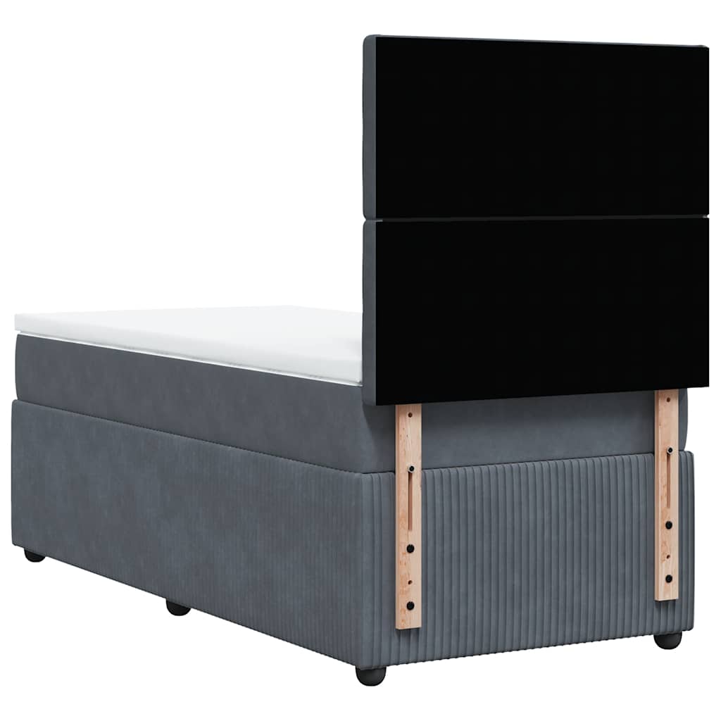 Box spring krevet s madracem tamnosivi 100x200 cm baršunasti