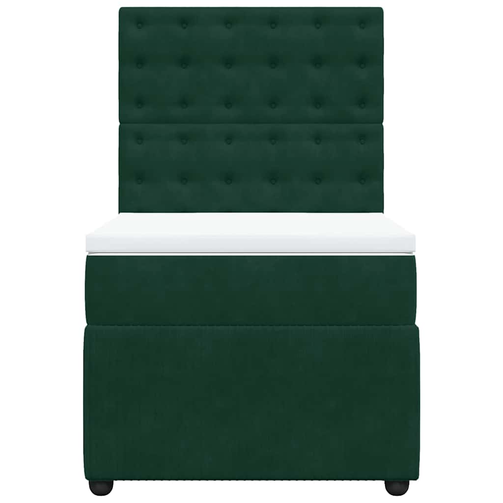 Box spring krevet s madracem tamnozeleni 100x200 cm baršunasti