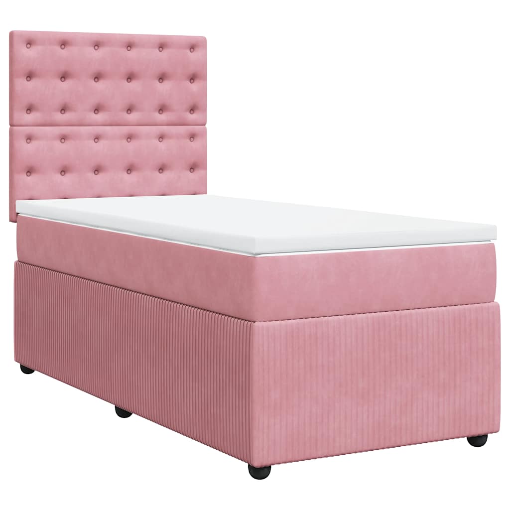 Box spring krevet s madracem ružičasti 100x200 cm baršunasti