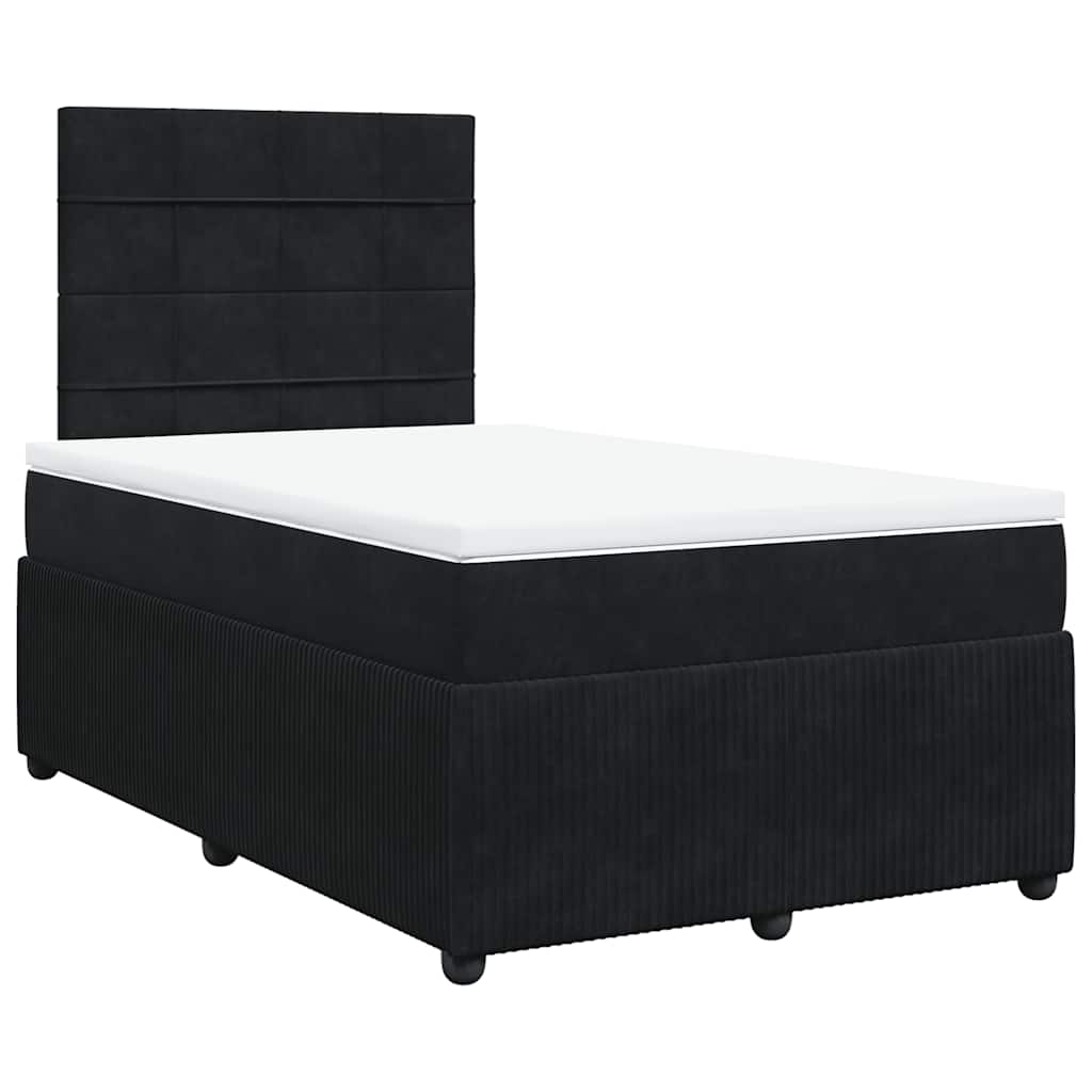 Krevet box spring s madracem crni 120 x 190 cm baršunasti