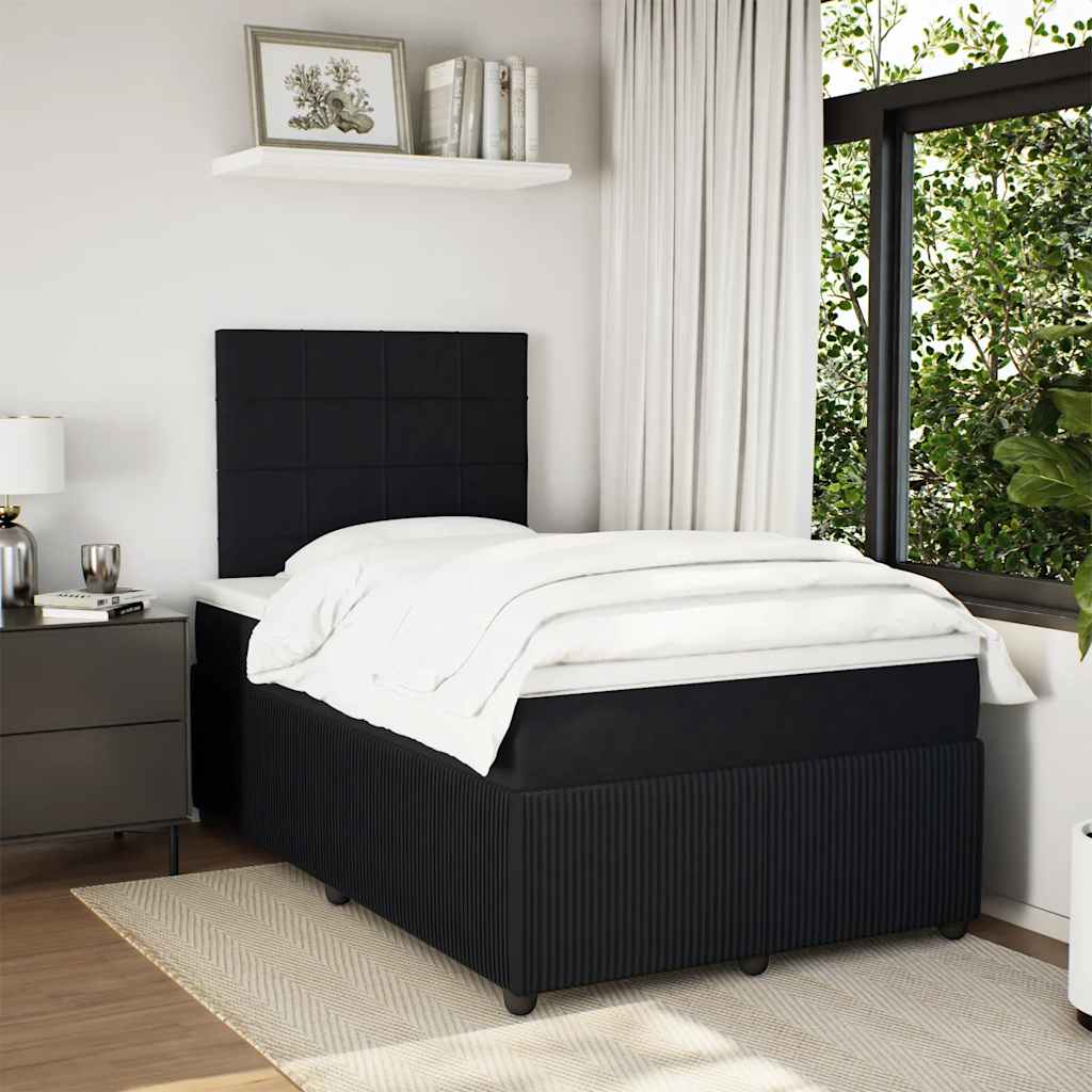 Krevet box spring s madracem crni 120 x 190 cm baršunasti