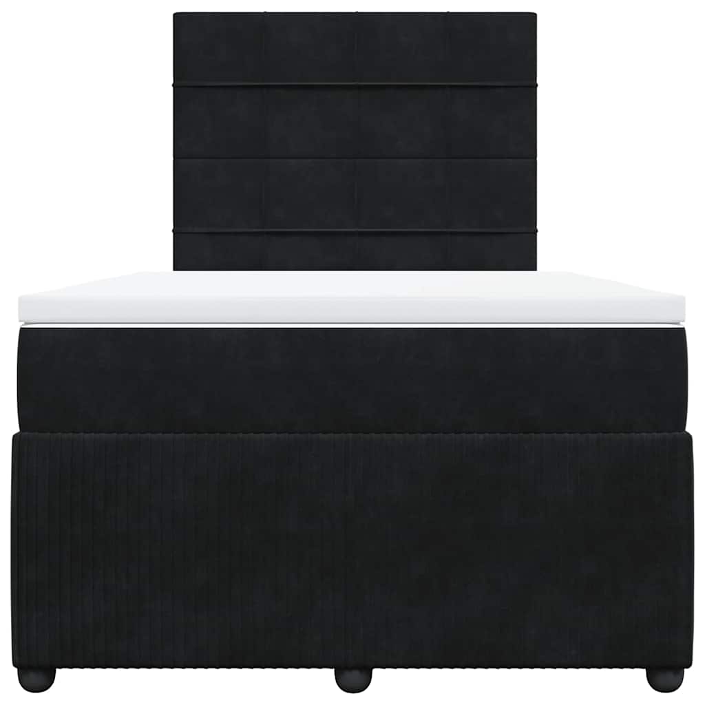 Krevet box spring s madracem crni 120 x 190 cm baršunasti