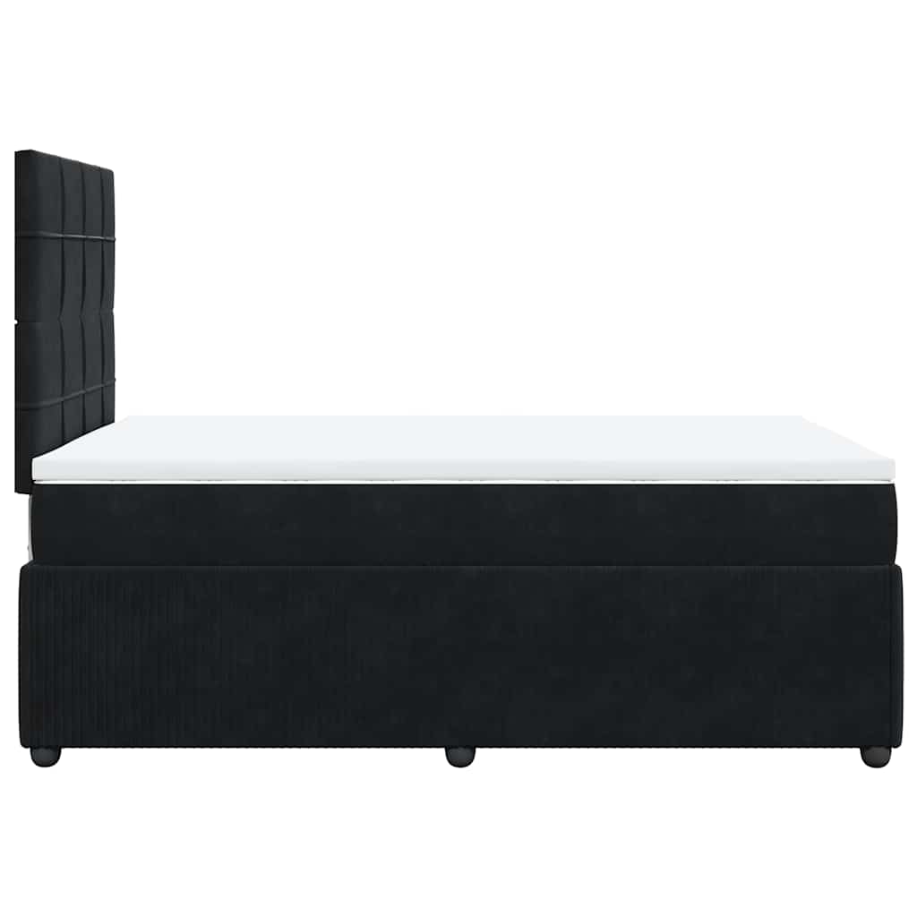 Krevet box spring s madracem crni 120 x 190 cm baršunasti