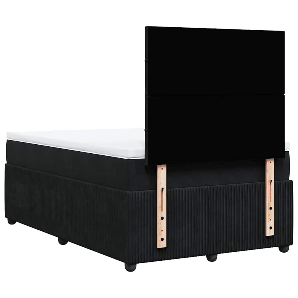 Krevet box spring s madracem crni 120 x 190 cm baršunasti