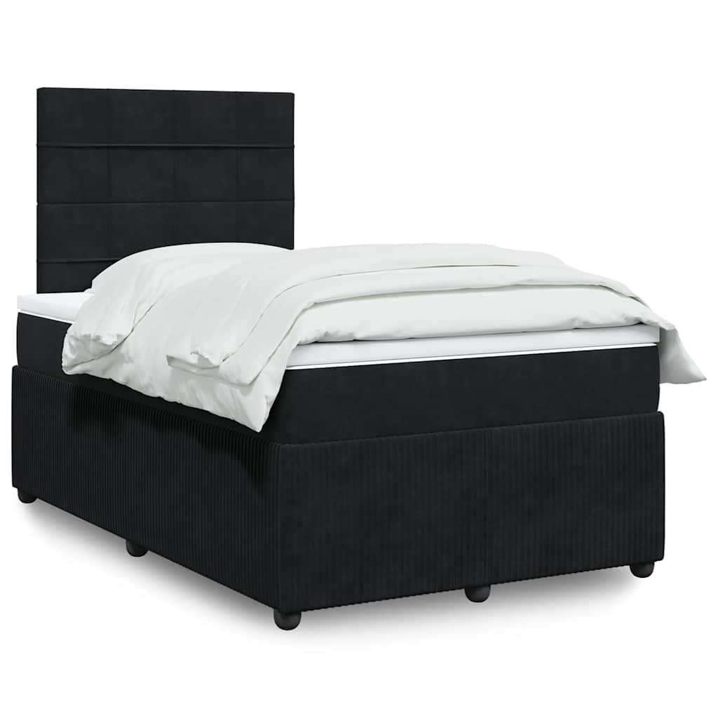 Krevet box spring s madracem crni 120 x 190 cm baršunasti