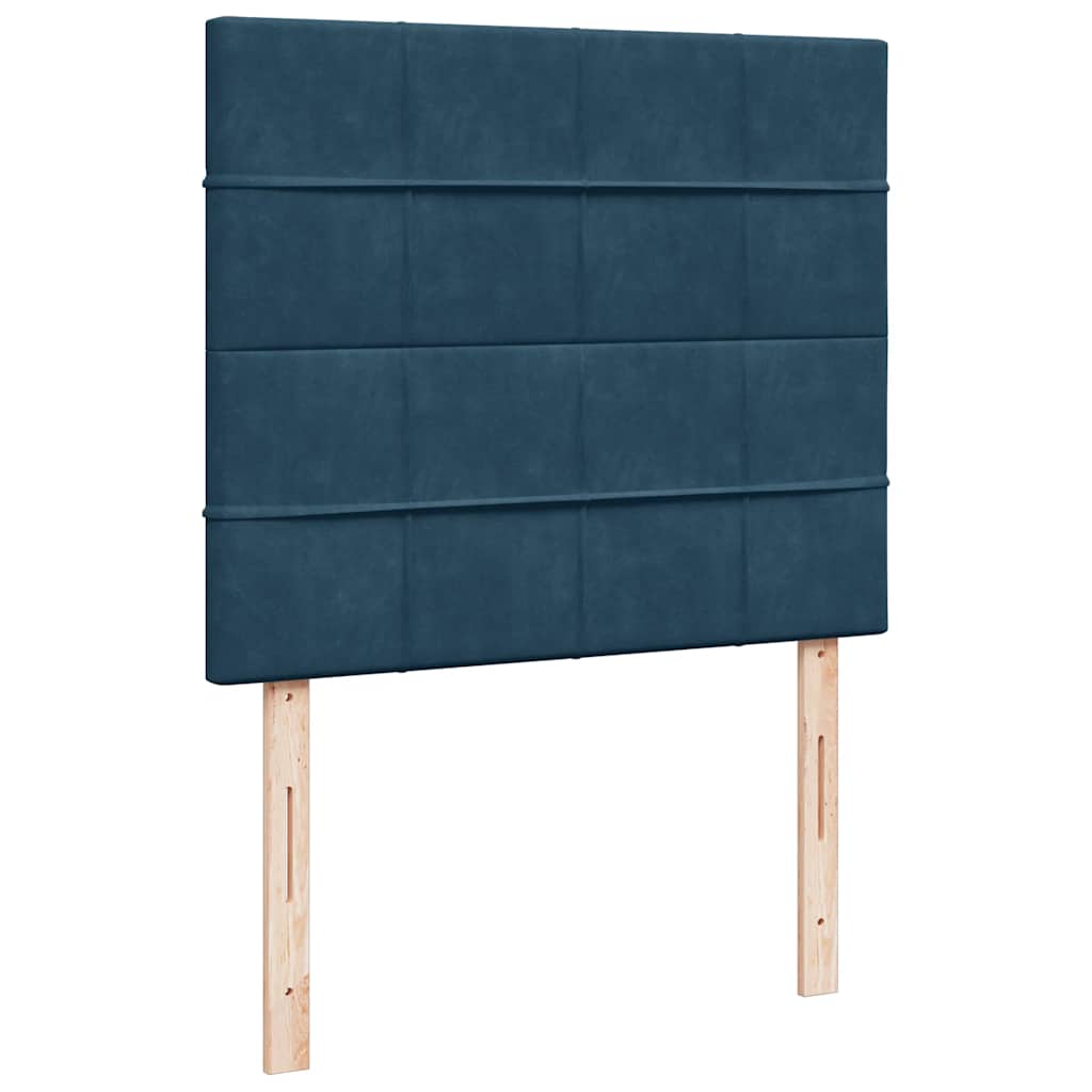 Krevet s oprugama i madracem tamnoplavi 120 x 190 cm baršun