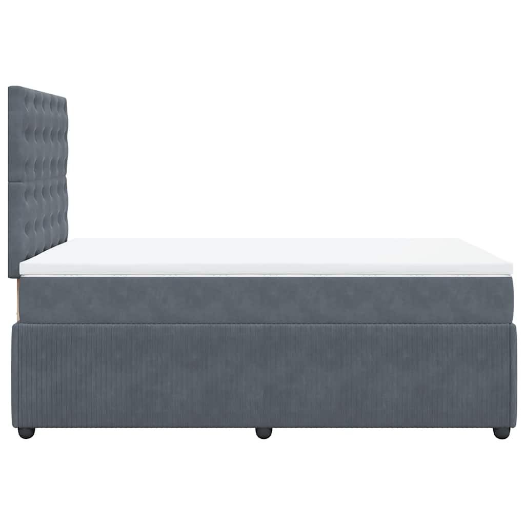 Krevet box spring s madracem tamnosivi 120 x 190 cm baršun