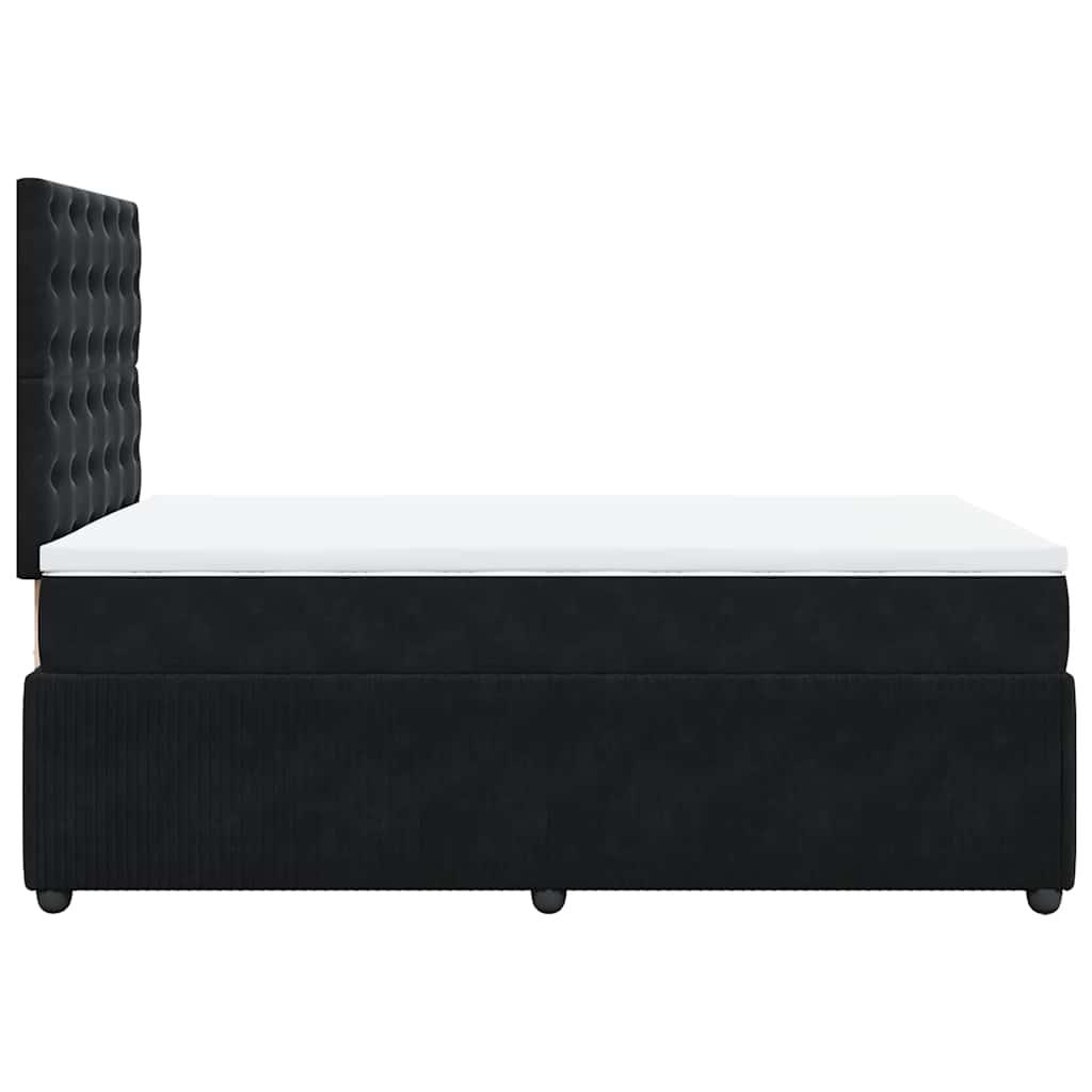 Krevet box spring s madracem crni 120 x 190 cm baršunasti