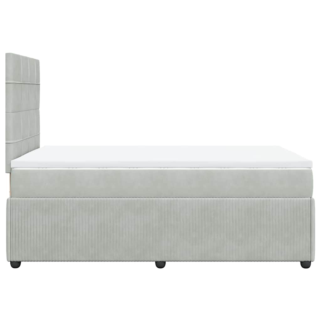 Box spring krevet s madracem svjetlosivi 120x200 cm baršunasti