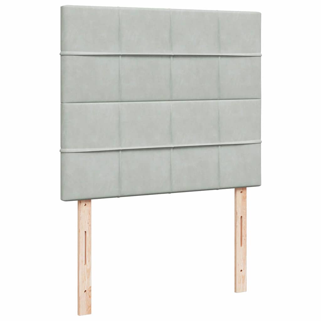 Box spring krevet s madracem svjetlosivi 120x200 cm baršunasti