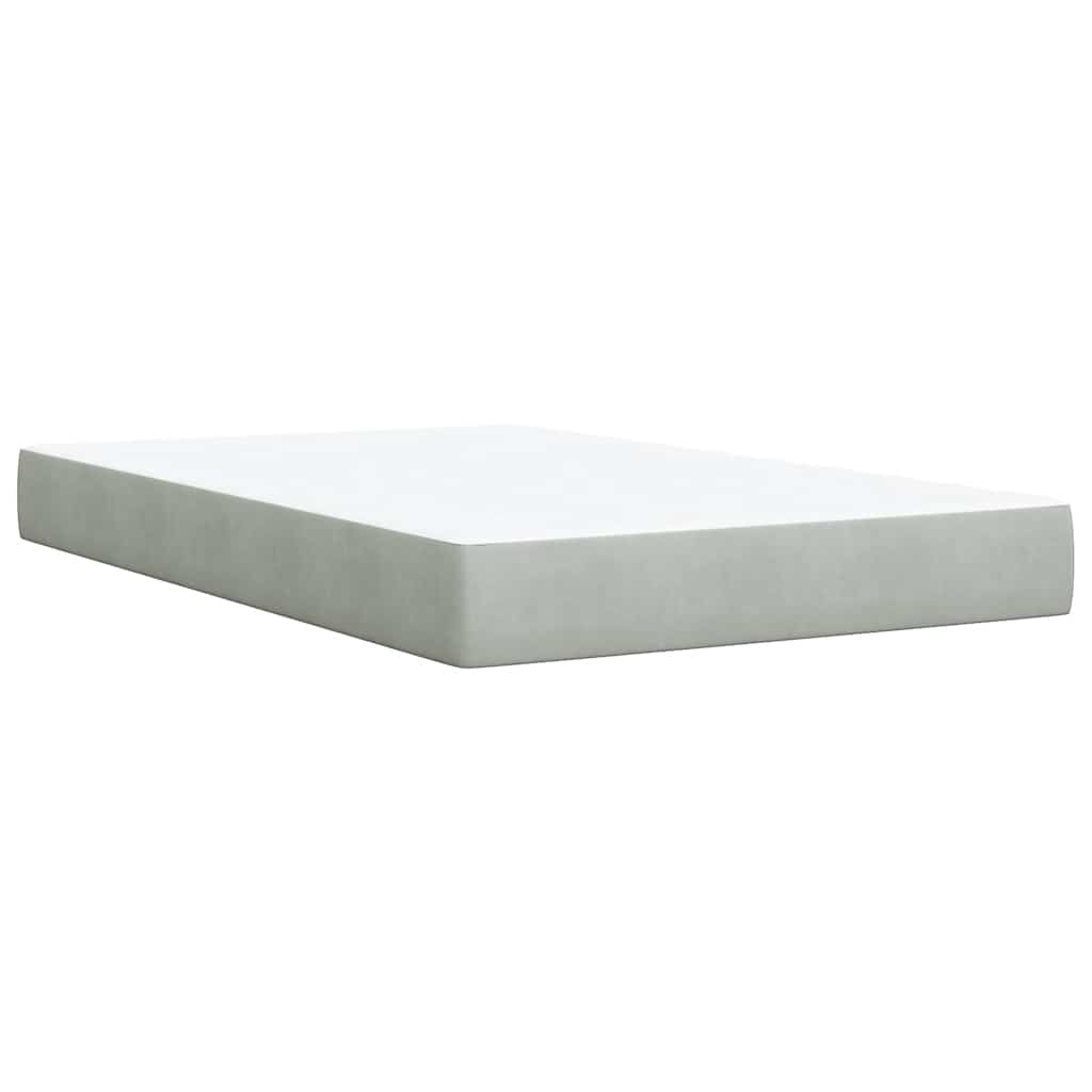 Box spring krevet s madracem svjetlosivi 120x200 cm baršunasti