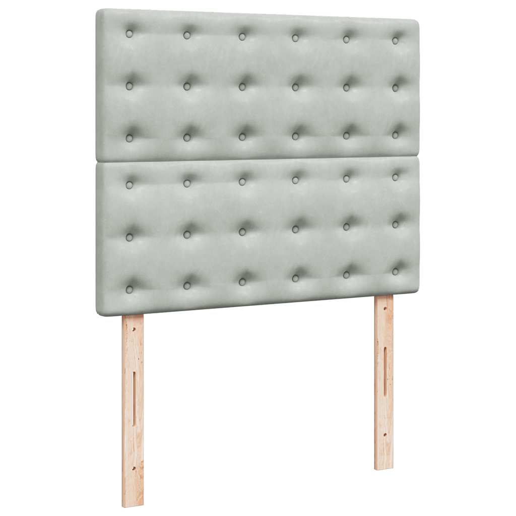 Box spring krevet s madracem svjetlosivi 120x200 cm baršunasti