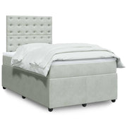 Box spring krevet s madracem svjetlosivi 120x200 cm baršunasti