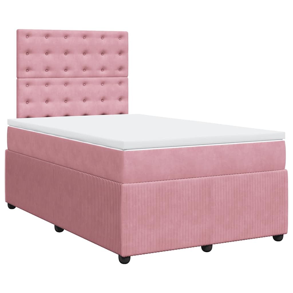 Box spring krevet s madracem ružičasti 120 x 200 cm baršunasti