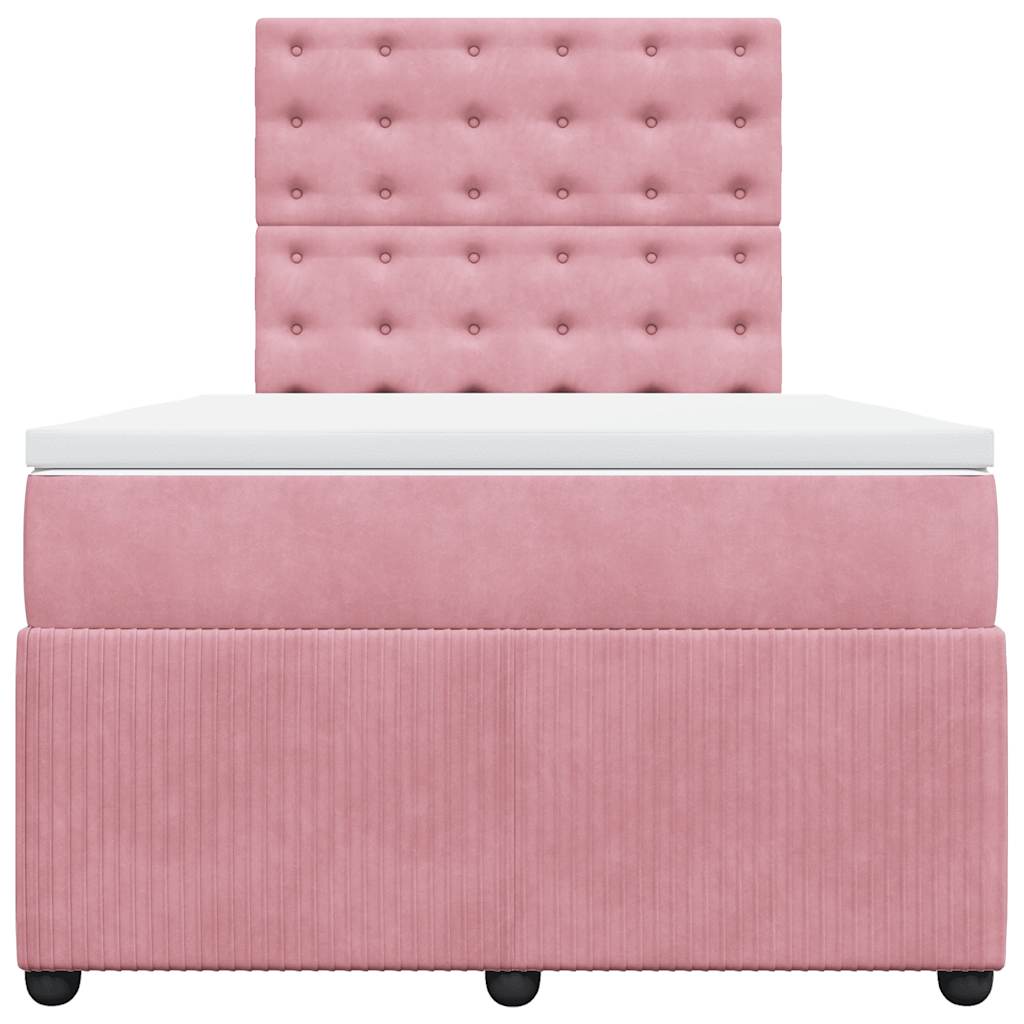Box spring krevet s madracem ružičasti 120 x 200 cm baršunasti