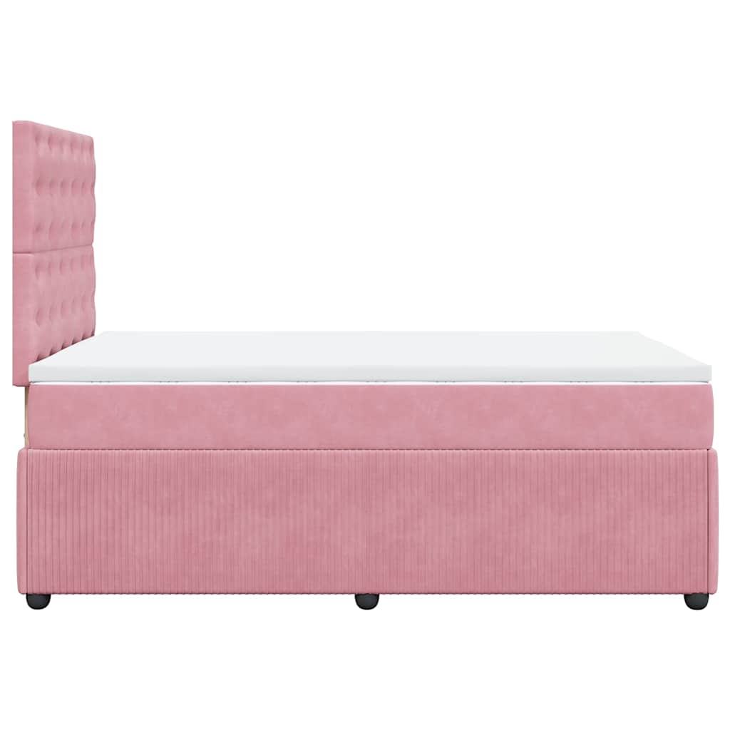 Box spring krevet s madracem ružičasti 120 x 200 cm baršunasti