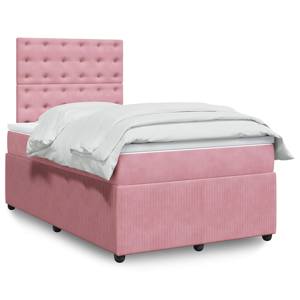 Box spring krevet s madracem ružičasti 120 x 200 cm baršunasti
