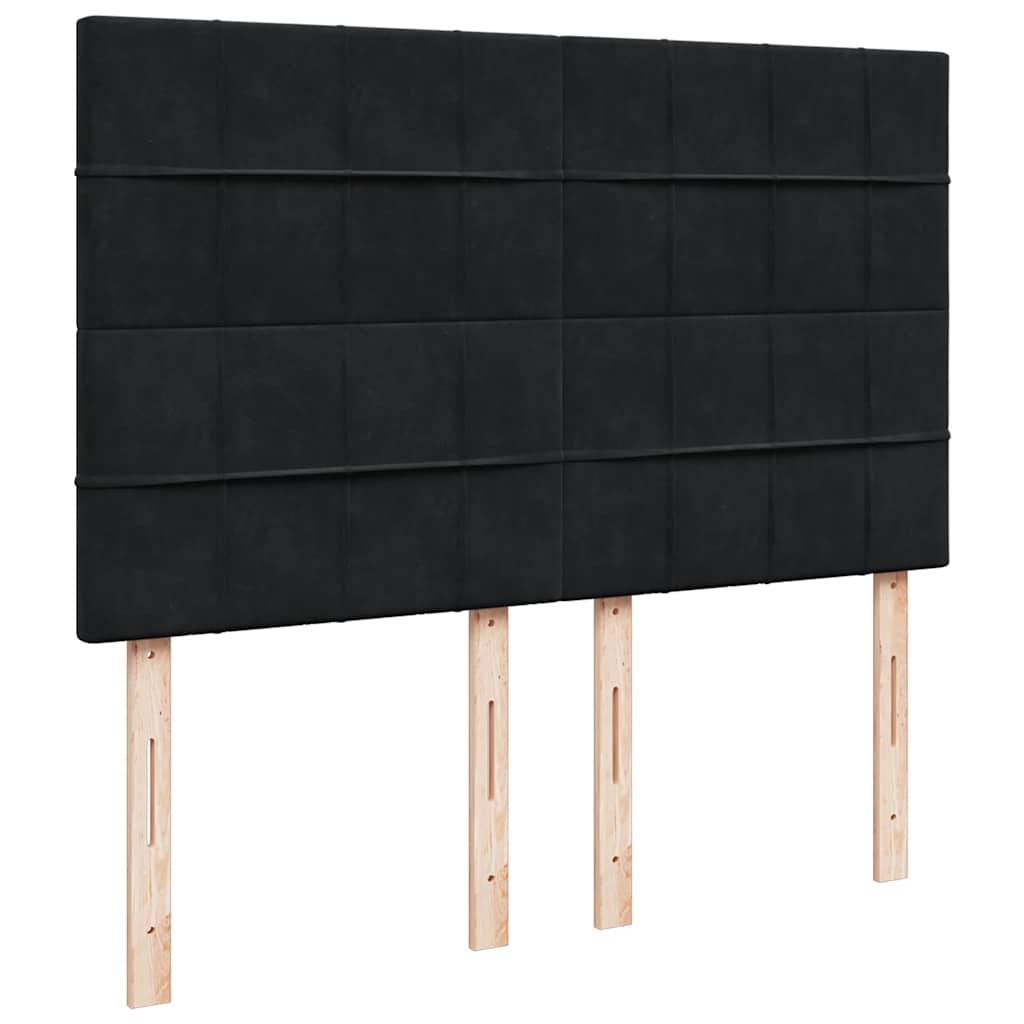 Krevet s oprugama i madracem crni 140x200 cm baršunasti