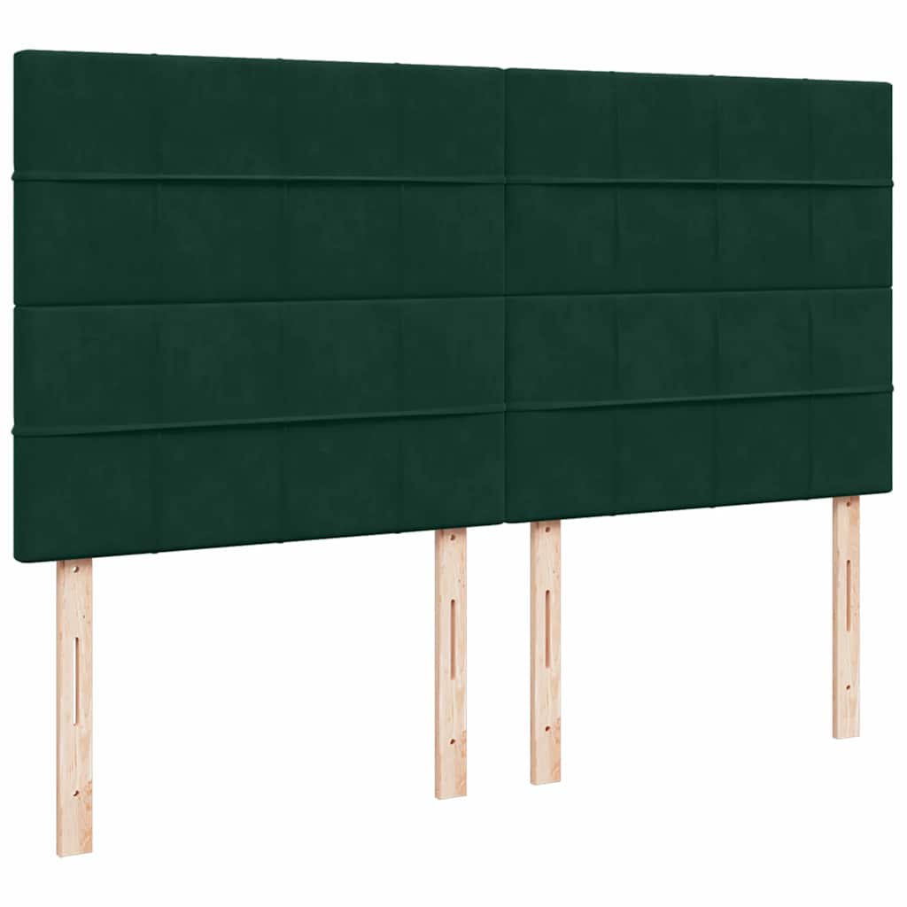 Krevet s oprugama i madracem tamnozeleni 180x200 cm baršunasti
