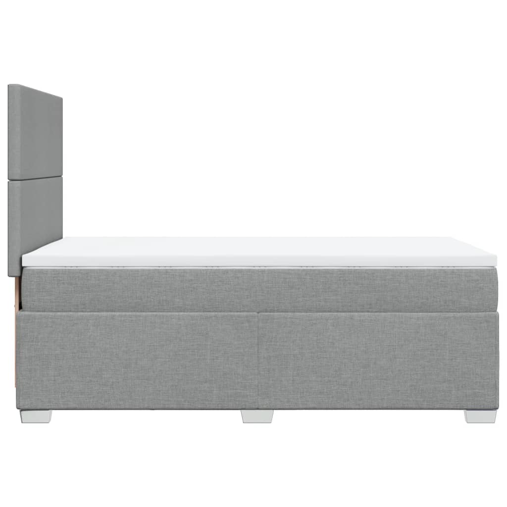 Box spring krevet s madracem svjetlosivi 90x190 cm od tkanine
