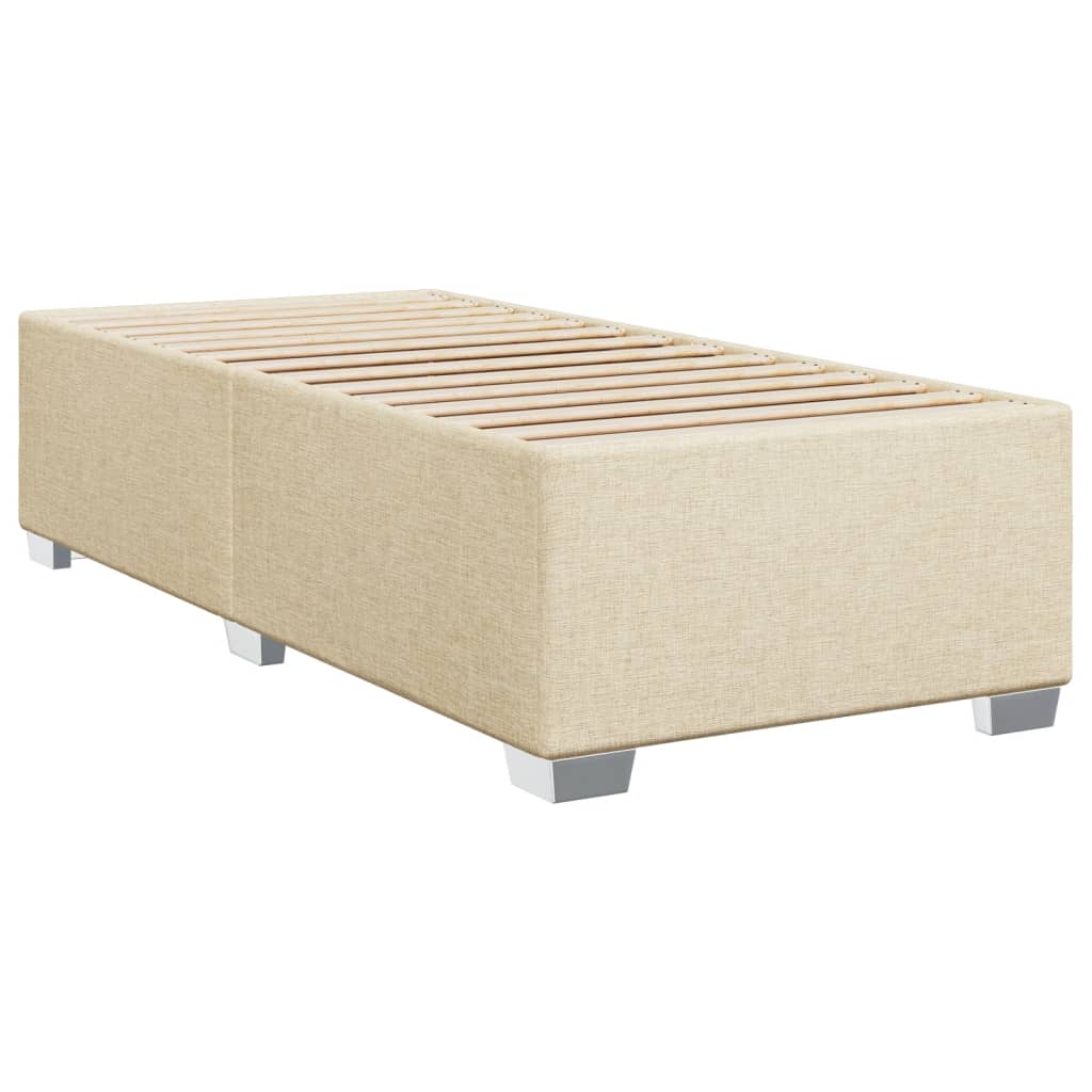 Krevet s oprugama i madracem krem 90 x 200 cm od tkanine
