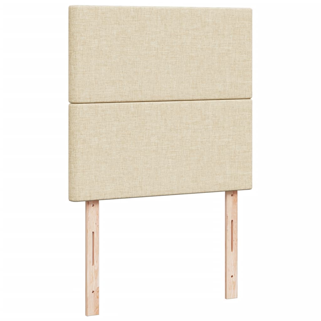 Krevet s oprugama i madracem krem 100 x 200 cm od tkanine