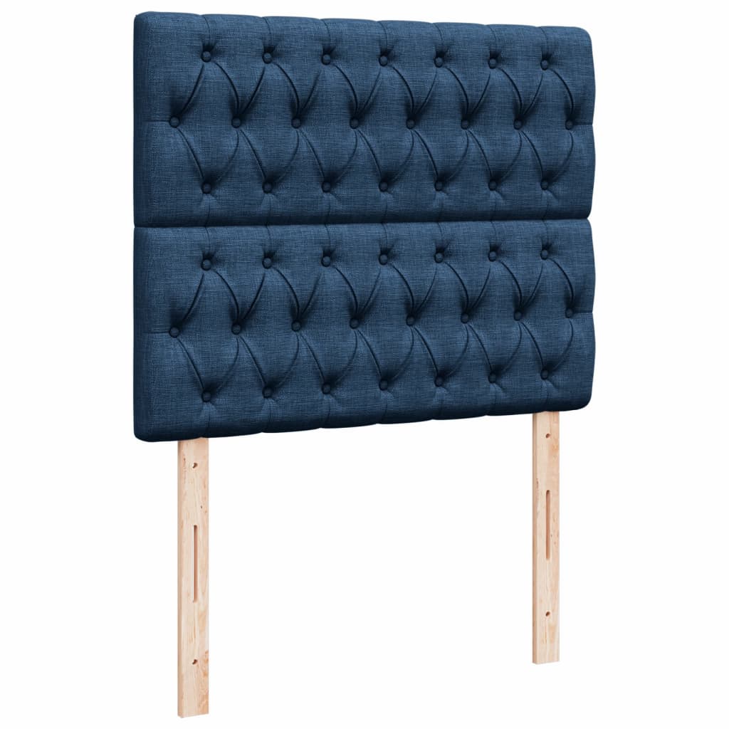 Krevet s oprugama i madracem plavi 120 x 200 cm od tkanine