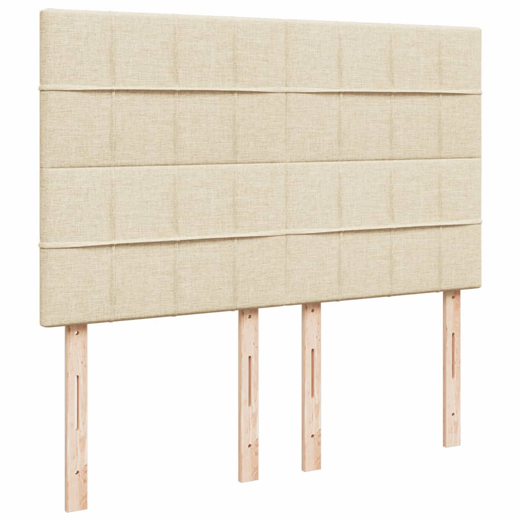 Krevet s oprugama i madracem krem 160x200 cm od tkanine