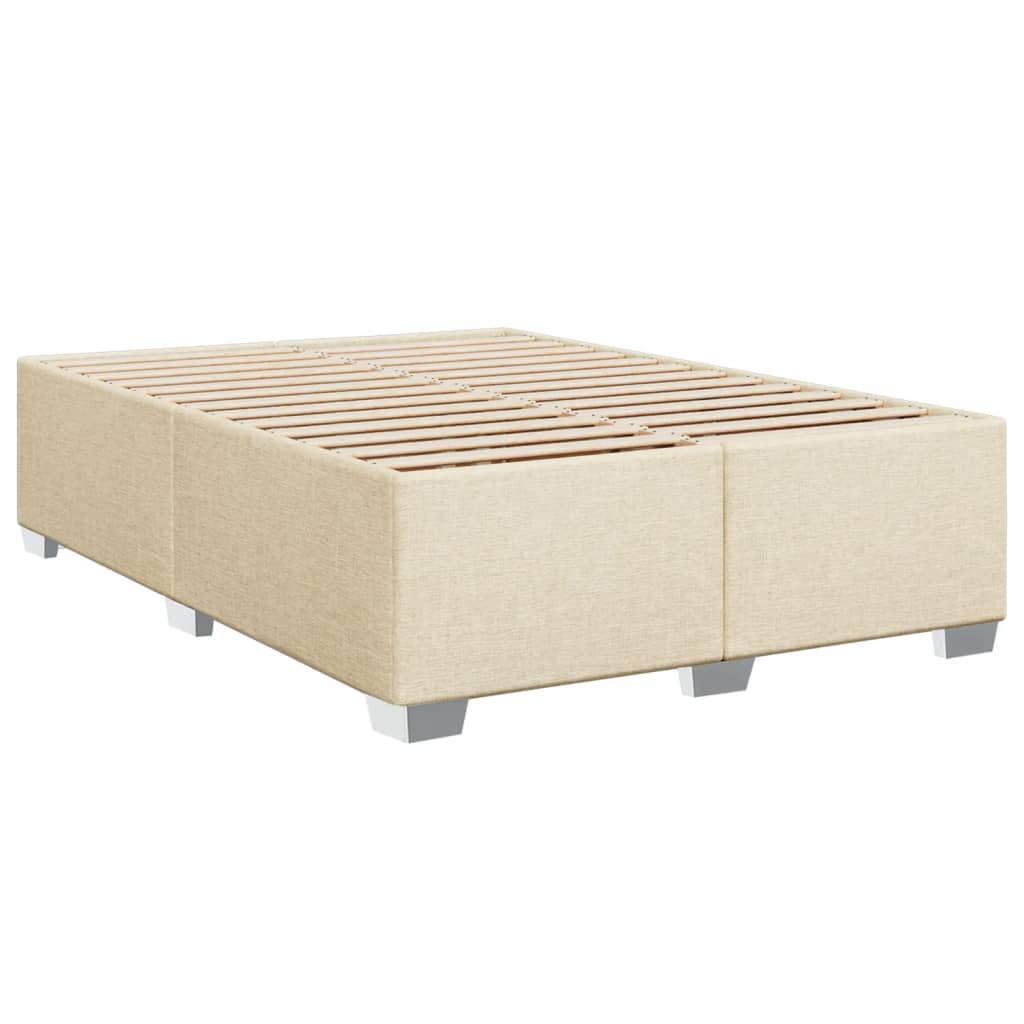 Krevet s oprugama i madracem krem 160x200 cm od tkanine