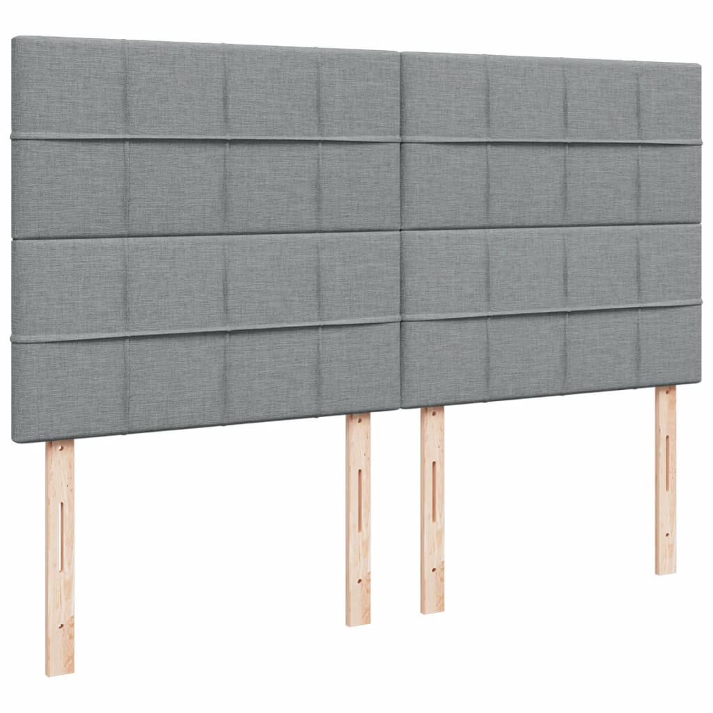 Krevet s oprugama i madracem svjetlosivi 200 x 200cm od tkanine